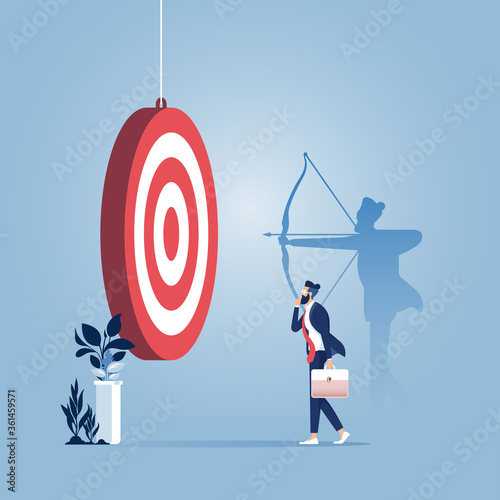 Businessman imagining his future success-Business Success Concept
