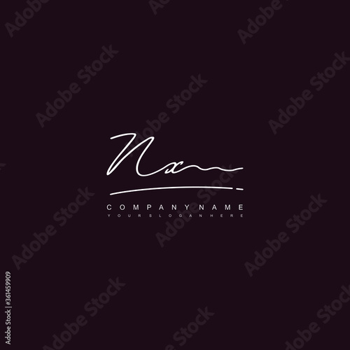 NX initials signature logo. Handwriting logo vector templates. Hand drawn Calligraphy lettering Vector illustration.