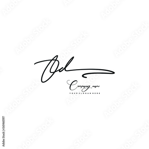 OD initials signature logo. Handwriting logo vector templates. Hand drawn Calligraphy lettering Vector illustration.