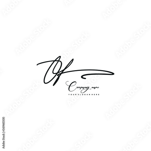 OF initials signature logo. Handwriting logo vector templates. Hand drawn Calligraphy lettering Vector illustration.