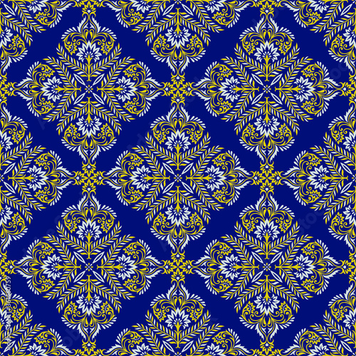 Seamless antique damask pattern design