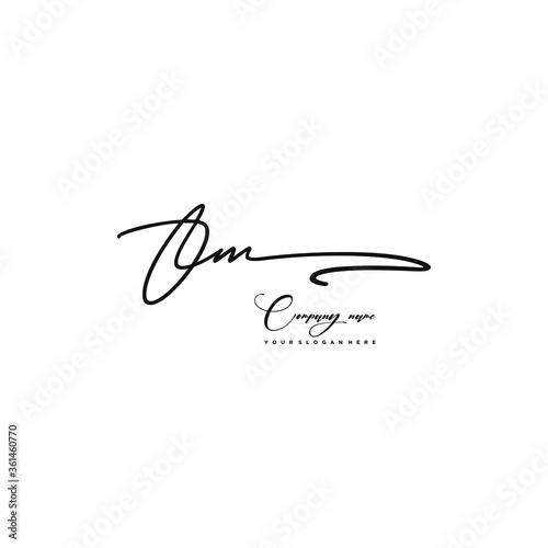 OM initials signature logo. Handwriting logo vector templates. Hand drawn Calligraphy lettering Vector illustration.
