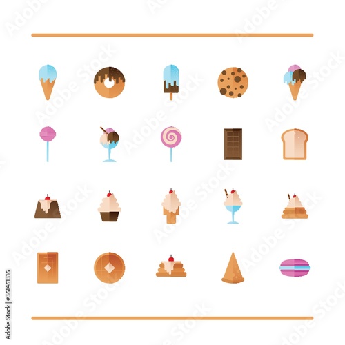 Collection of sweet food