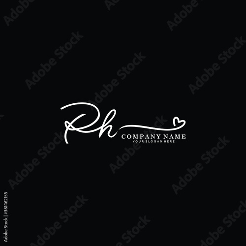 PH initials signature logo. Handwriting logo vector templates. Hand drawn Calligraphy lettering Vector illustration.