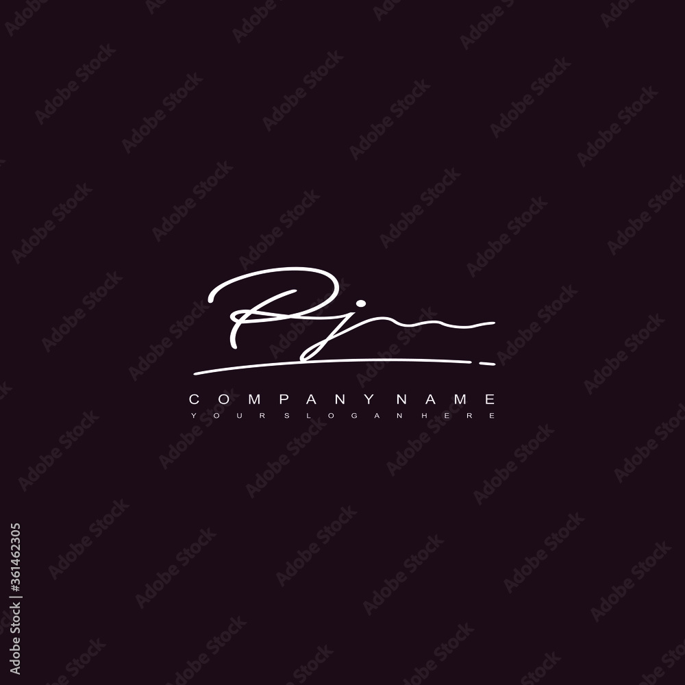 PJ initials signature logo. Handwriting logo vector templates. Hand drawn Calligraphy lettering Vector illustration. PJ initials signature logo. Handwriting logo vector templates. Hand drawn Calligraphy lettering Vector illustration.