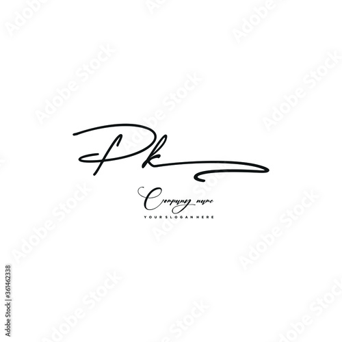 PK initials signature logo. Handwriting logo vector templates. Hand drawn Calligraphy lettering Vector illustration.
