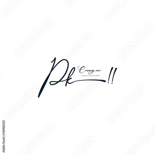 PK initials signature logo. Handwriting logo vector templates. Hand drawn Calligraphy lettering Vector illustration.