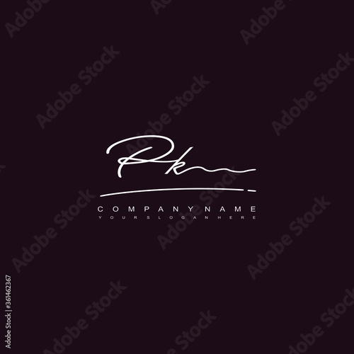 PK initials signature logo. Handwriting logo vector templates. Hand drawn Calligraphy lettering Vector illustration.