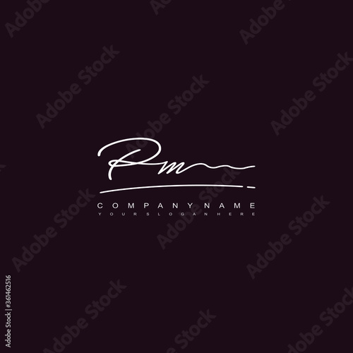 PM initials signature logo. Handwriting logo vector templates. Hand drawn Calligraphy lettering Vector illustration.