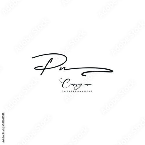 PN initials signature logo. Handwriting logo vector templates. Hand drawn Calligraphy lettering Vector illustration.
