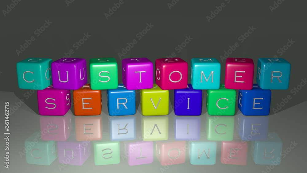 combination of CUSTOMER SERVICE built by cubic letters from the top perspective, excellent for the concept presentation. business and illustration combination of CUSTOMER SERVICE built by cubic letters from the top perspective, excellent for the concept presentation. business and illustration