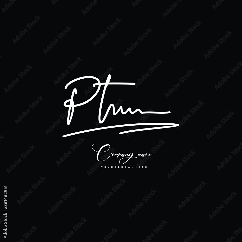 PT initials signature logo. Handwriting logo vector templates. Hand drawn Calligraphy lettering Vector illustration. PT initials signature logo. Handwriting logo vector templates. Hand drawn Calligraphy lettering Vector illustration.