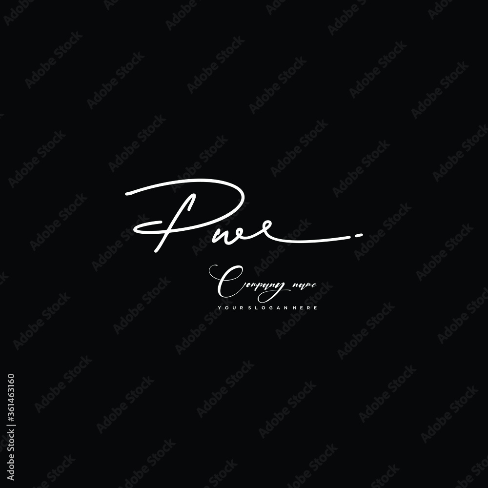 PW initials signature logo. Handwriting logo vector templates. Hand drawn Calligraphy lettering Vector illustration. PW initials signature logo. Handwriting logo vector templates. Hand drawn Calligraphy lettering Vector illustration.