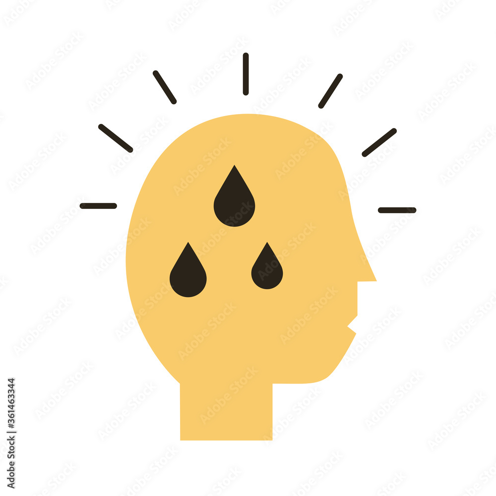 profile person sick with fever covid19 symptom flat style profile person sick with fever covid19 symptom flat style