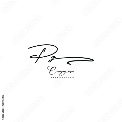 PZ initials signature logo. Handwriting logo vector templates. Hand drawn Calligraphy lettering Vector illustration.