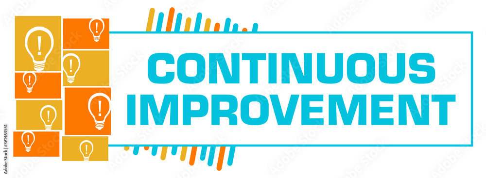Continuous Improvement Orange Yellow Bulbs Grid Left Box Horizontal Continuous Improvement Orange Yellow Bulbs Grid Left Box Horizontal