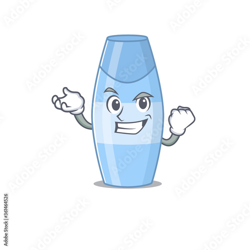 A caricature design concept of shampoo with happy face