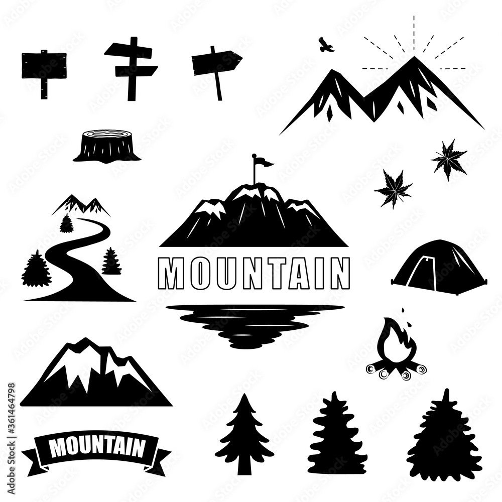 オシャレな山のシルエット素材 Stock Vector Adobe Stock