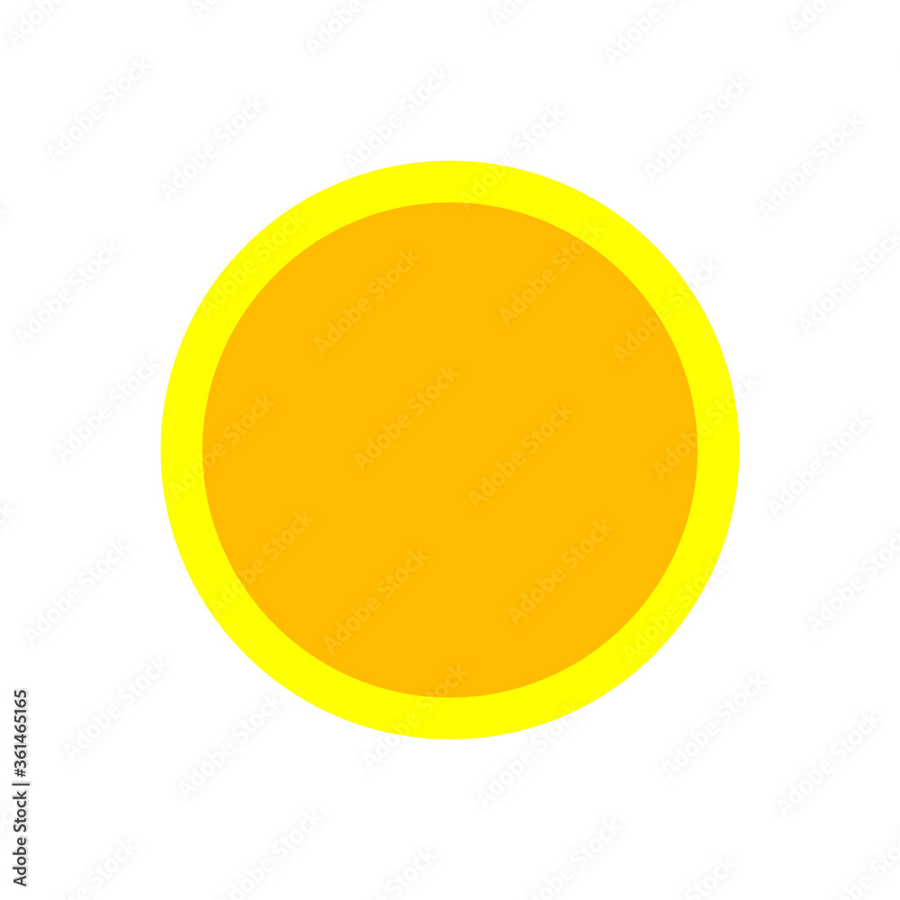 button circle shape yellow for buttons games play isolated on white, simple yellow buttons circle flat, round button yellow flat style icon sign for applications, modern buttons for website or app
