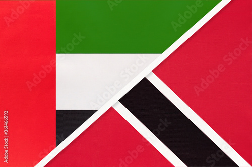 United Arab Emirates and Trinidad and Tobago, symbol of national flags from textile. Championship between two countries. Free Download United Arab Emirates and Trinidad and Tobago, symbol of national flags from textile. Championship between two countries. - GFXLoad