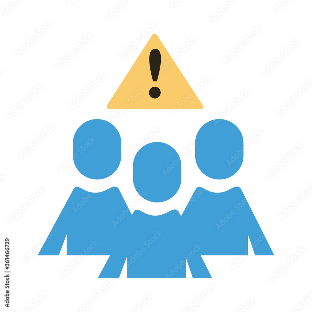 Obraz premium group of humans with alert signal distance social flat style