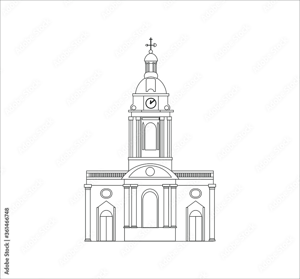 St Philip's Cathedral Birmingham in England. illustration for web and mobile design.