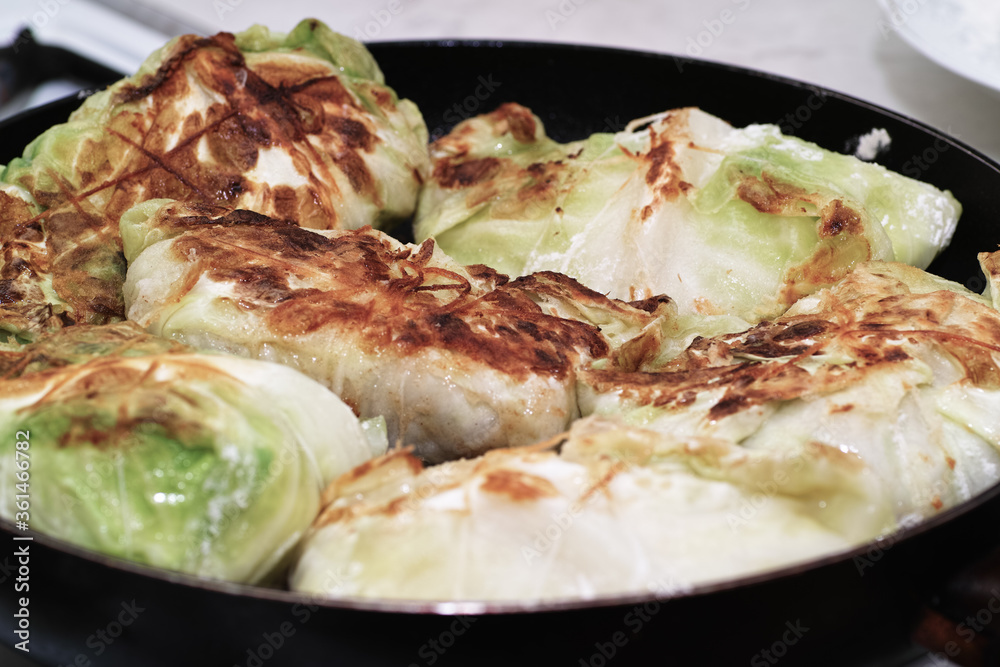 Preparing stuffed cabbage, Polish cuisine specialty. Preparing stuffed cabbage, Polish cuisine specialty.