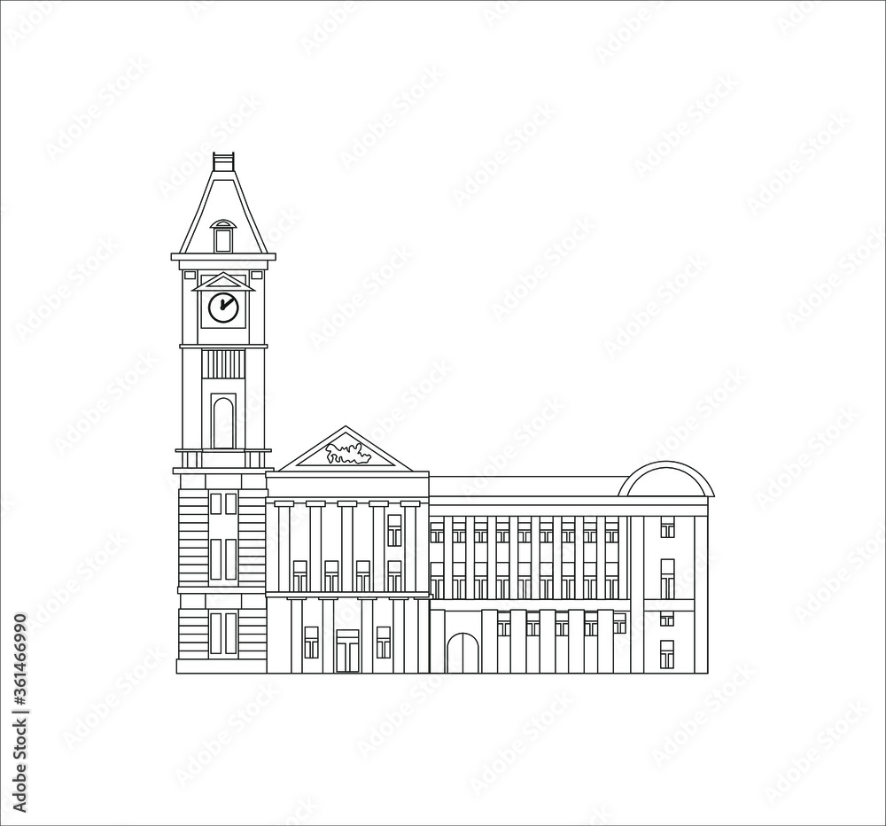 Birmingham Museum in England. illustration for web and mobile design.