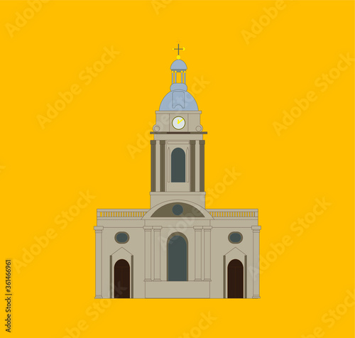 St Philip's Cathedral Birmingham in England. illustration for web and mobile design.