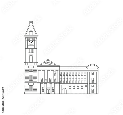 Birmingham Museum in England. illustration for web and mobile design.