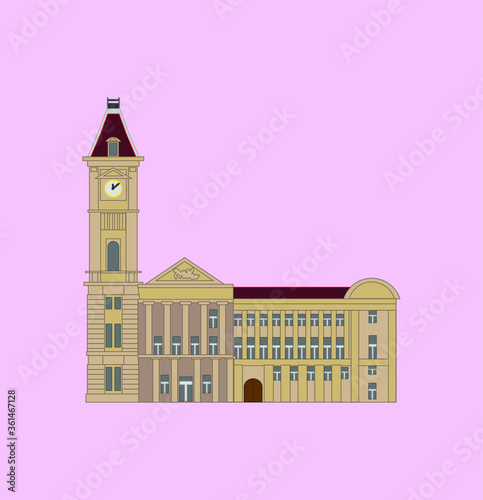 Birmingham Museum in England. illustration for web and mobile design.