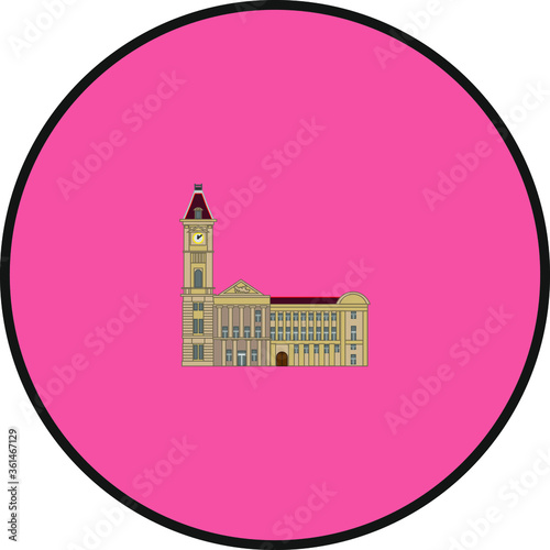 Birmingham Museum in England. illustration for web and mobile design.
