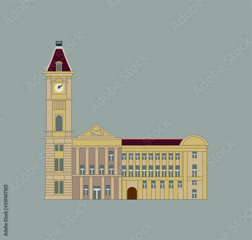 Birmingham Museum in England. illustration for web and mobile design.
