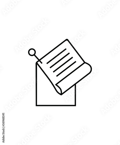 paper with pin icon,vector best line icon.
