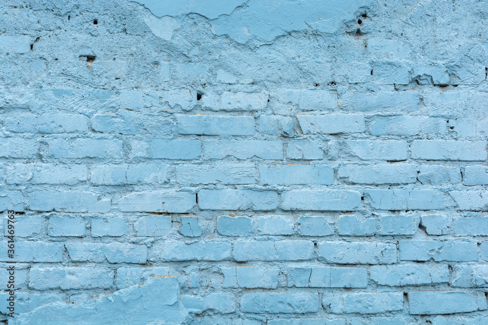 Brick blue old wall. Seamless texture.