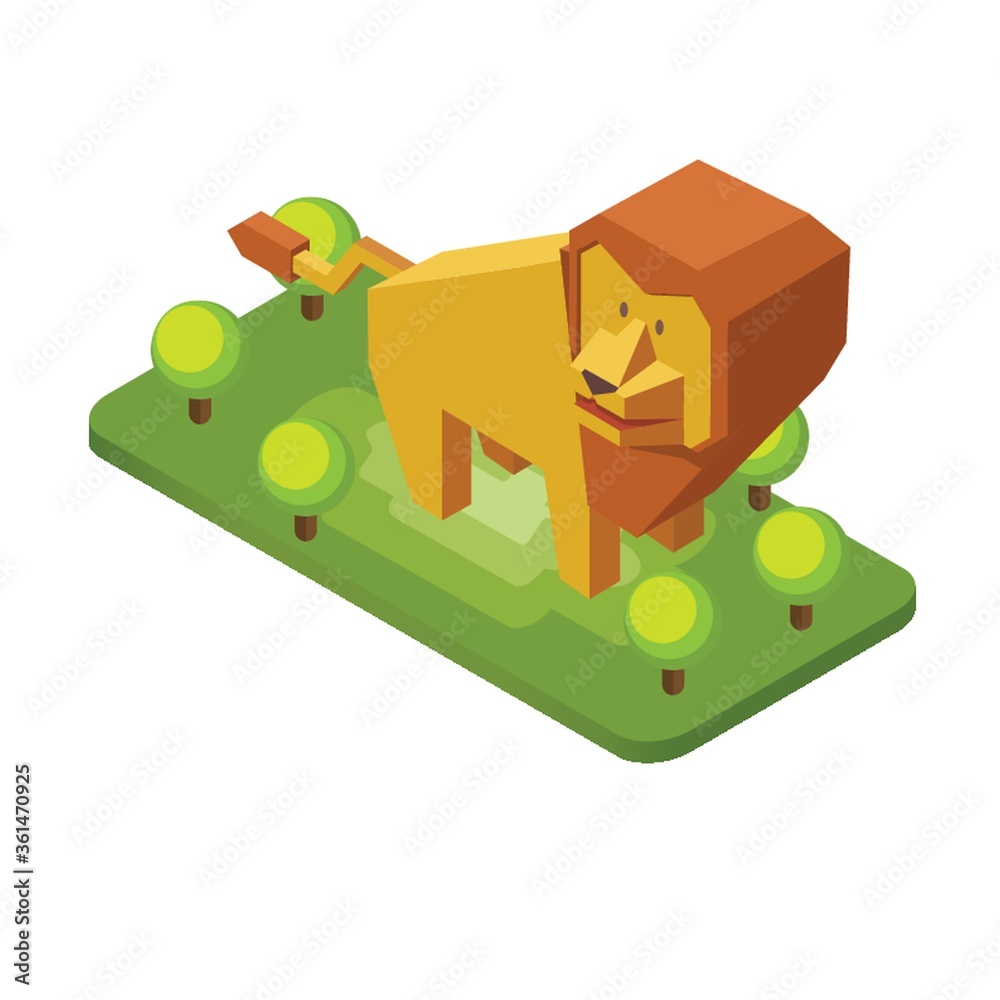 Fototapeta premium Isometric lion