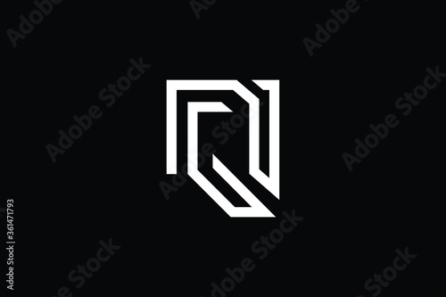 Minimal elegant monogram art logo. Outstanding professional trendy awesome artistic Q QQ initial based Alphabet icon logo. Premium Business logo White color on black background
