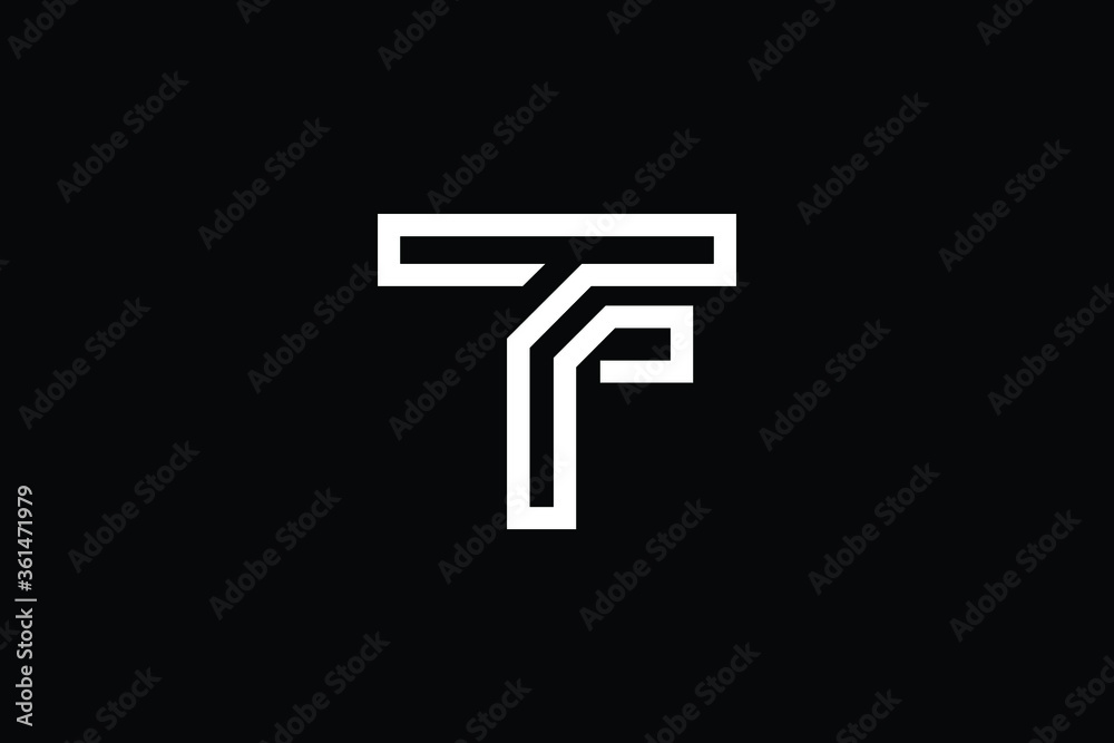Minimal elegant monogram art logo. Outstanding professional trendy awesome artistic TF FT initial based Alphabet icon logo. Premium Business logo White color on black background Minimal elegant monogram art logo. Outstanding professional trendy awesome artistic TF FT initial based Alphabet icon logo. Premium Business logo White color on black background