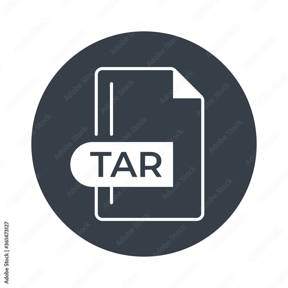 TAR File Format Icon. TAR extension filled icon. TAR File Format Icon. TAR extension filled icon.