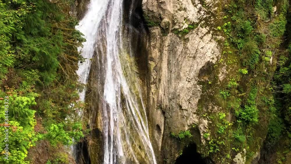 Beautiful Twin Fall waterfall in Cascade mountains, North America Beautiful Twin Fall waterfall in Cascade mountains, North America