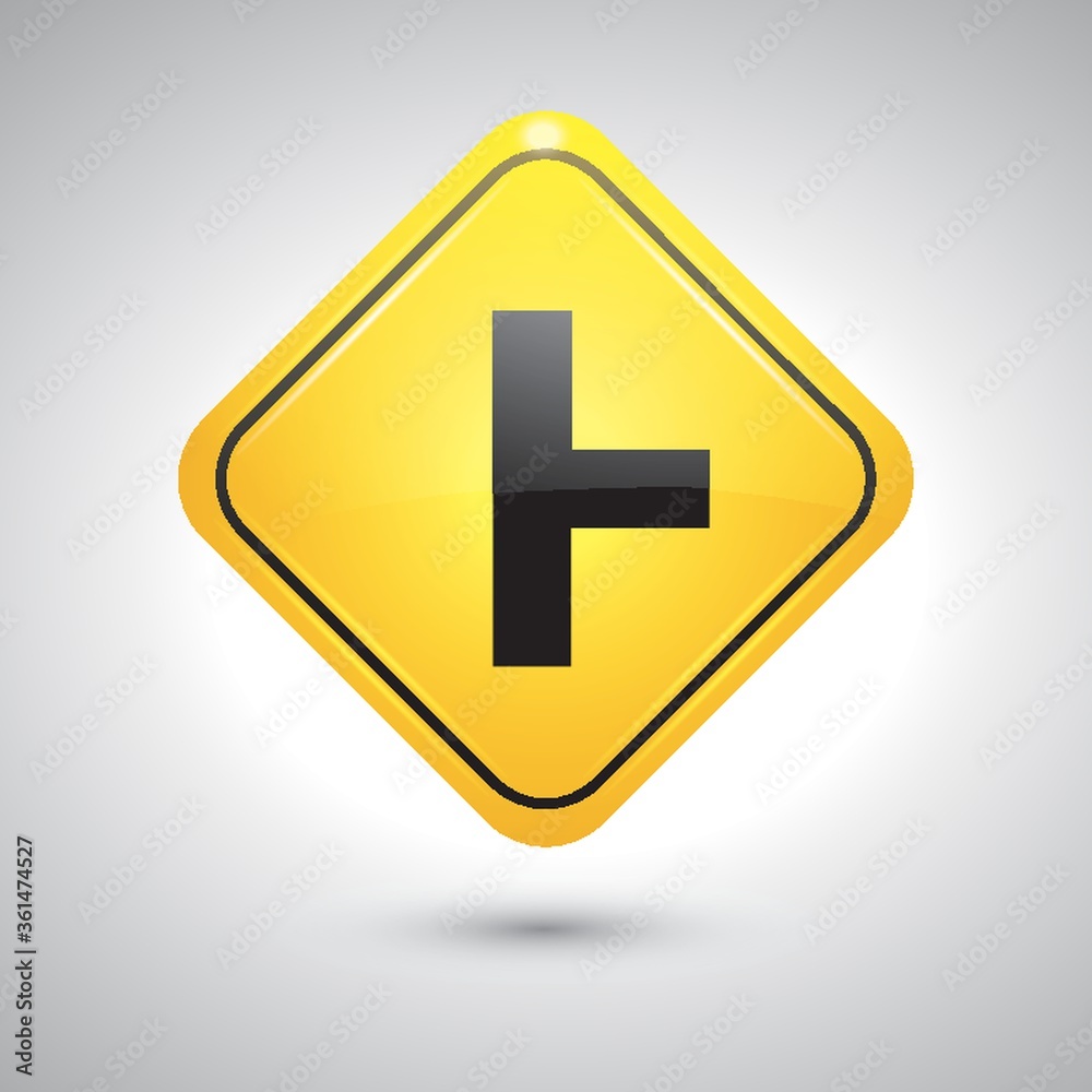Obraz premium T intersection right sign