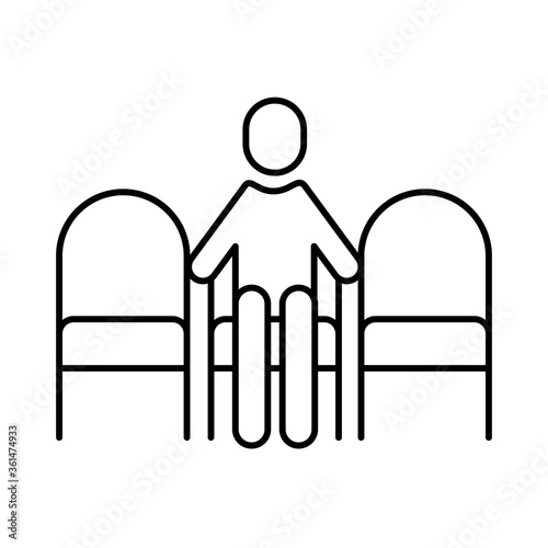 human figure in chairs distance social line style