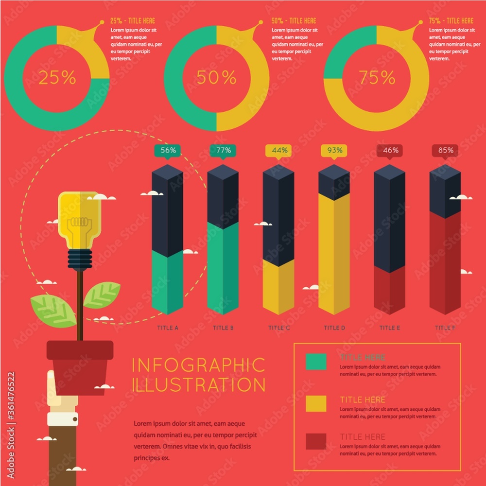 Fotografie Infographic of idea development concept