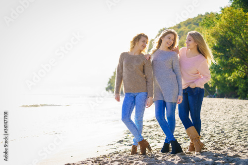 Three fashionable models outdoor