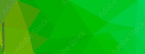 Illustration with green polygonal background for banner