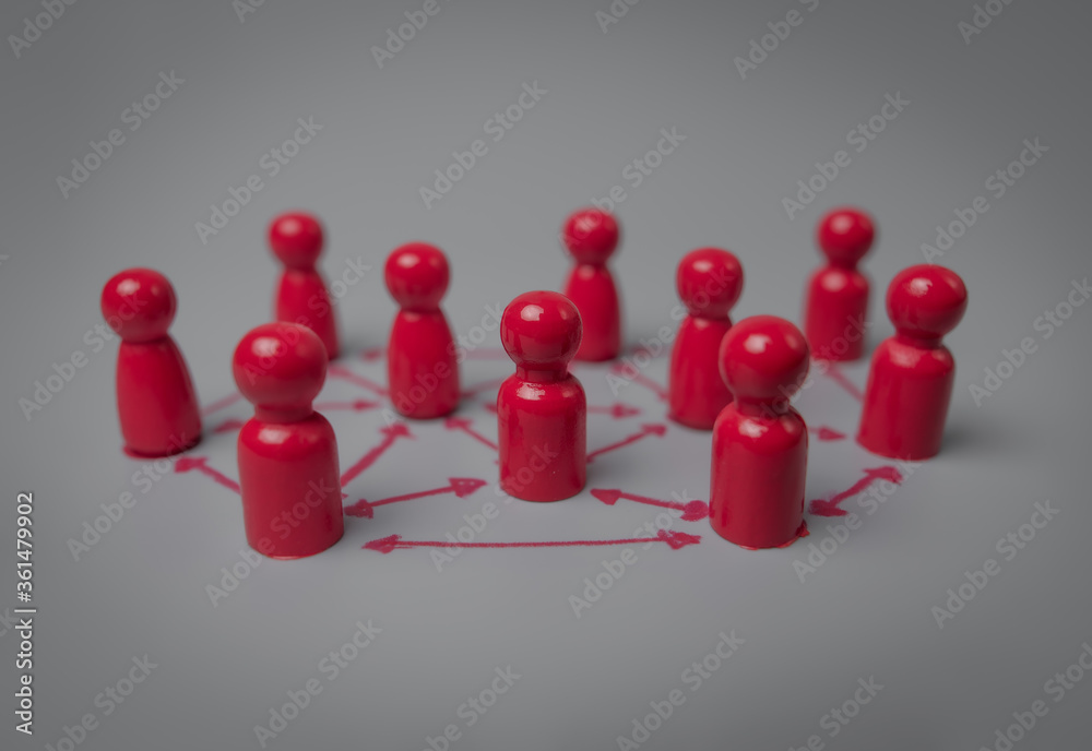 Social distancing,wood icon people practice social distancing to protect from COVID-19 coronavirus Social distancing,wood icon people practice social distancing to protect from COVID-19 coronavirus