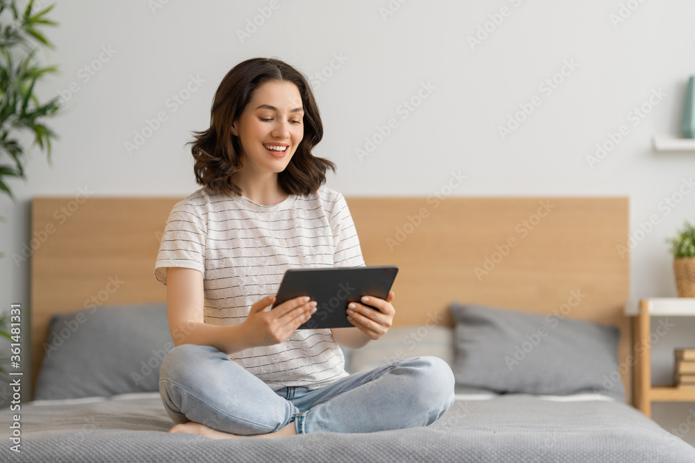 Young woman is chatting with somebody. Young woman is chatting with somebody.