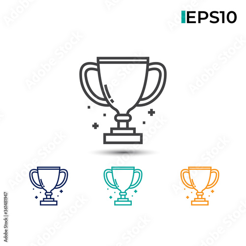 Vector graphic of trophy outline icon. Perfect for marketing promotion  business presentation  infographic  data analytics etc. Online marketing and business element.