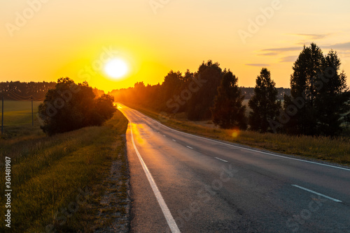 sunset road cinematic colors orange © senssnow