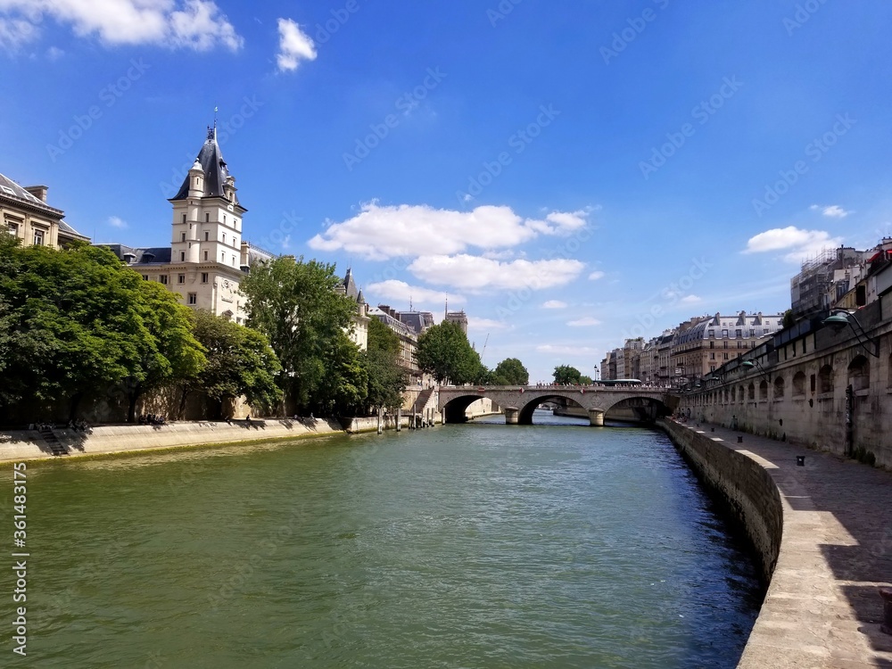 The Seine River and Pont Saint-Michel, Paris